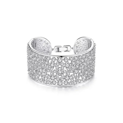 14K Gold Moissanite Diamond Bangle Bracelet For Women Bridal Wedding Bangle Trendy Party Jewelry