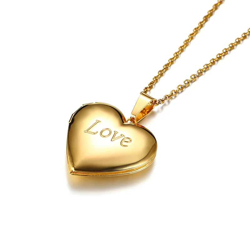 Delicate Floral Oval Heart Locket Pendant Necklaces for Women,Stainless Steel Photo Frame Promise Love Keepsake Gift