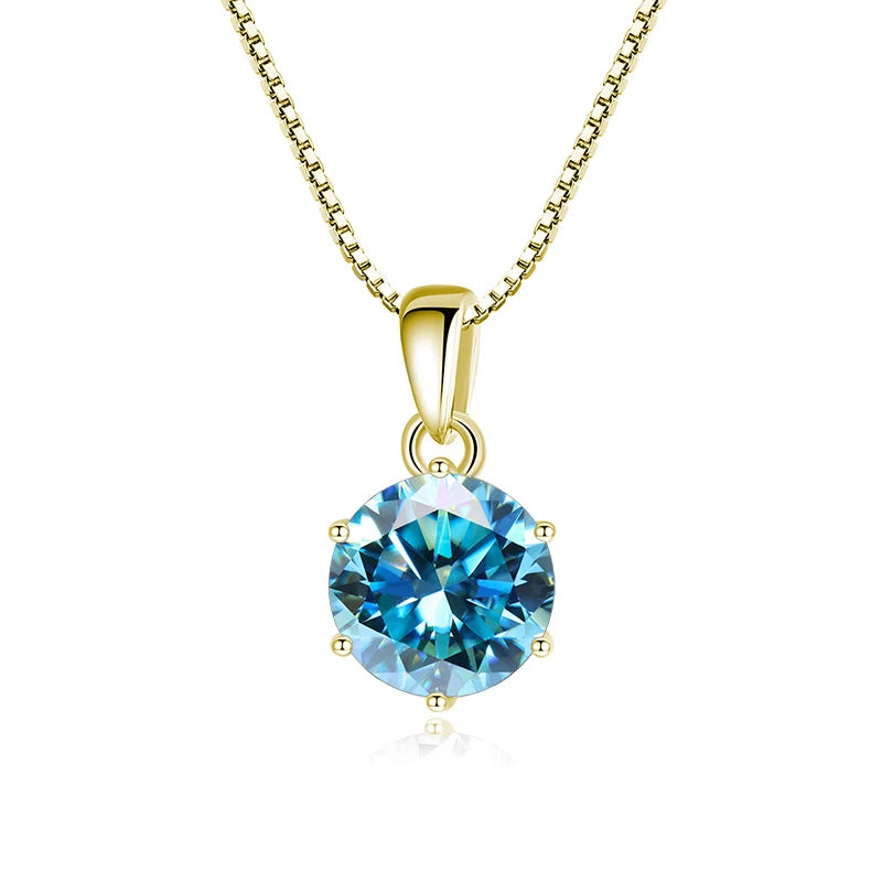 Butterflykiss 1 CT Real Moissanite Pendant Necklace For Women Top Quality 925 Sterling Silver Wedding Party Bridal Fine Jewelry
