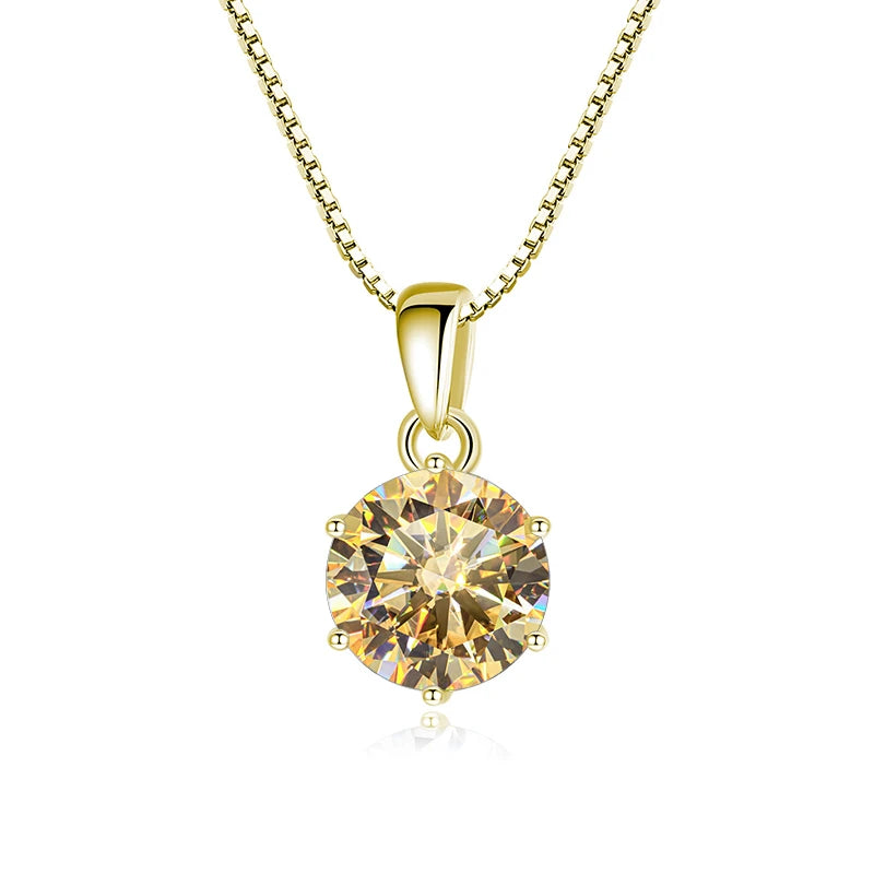 Butterflykiss 1 CT Real Moissanite Pendant Necklace For Women Top Quality 925 Sterling Silver Wedding Party Bridal Fine Jewelry