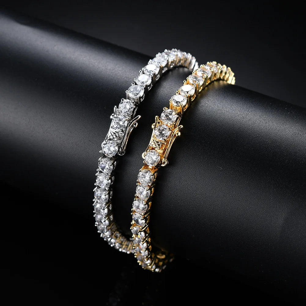 100% S925 Sterling Silver 2-6mm Real Moissanite Tennis Bracelet for Women Wedding Jewelry Christmas Exquisite Gift