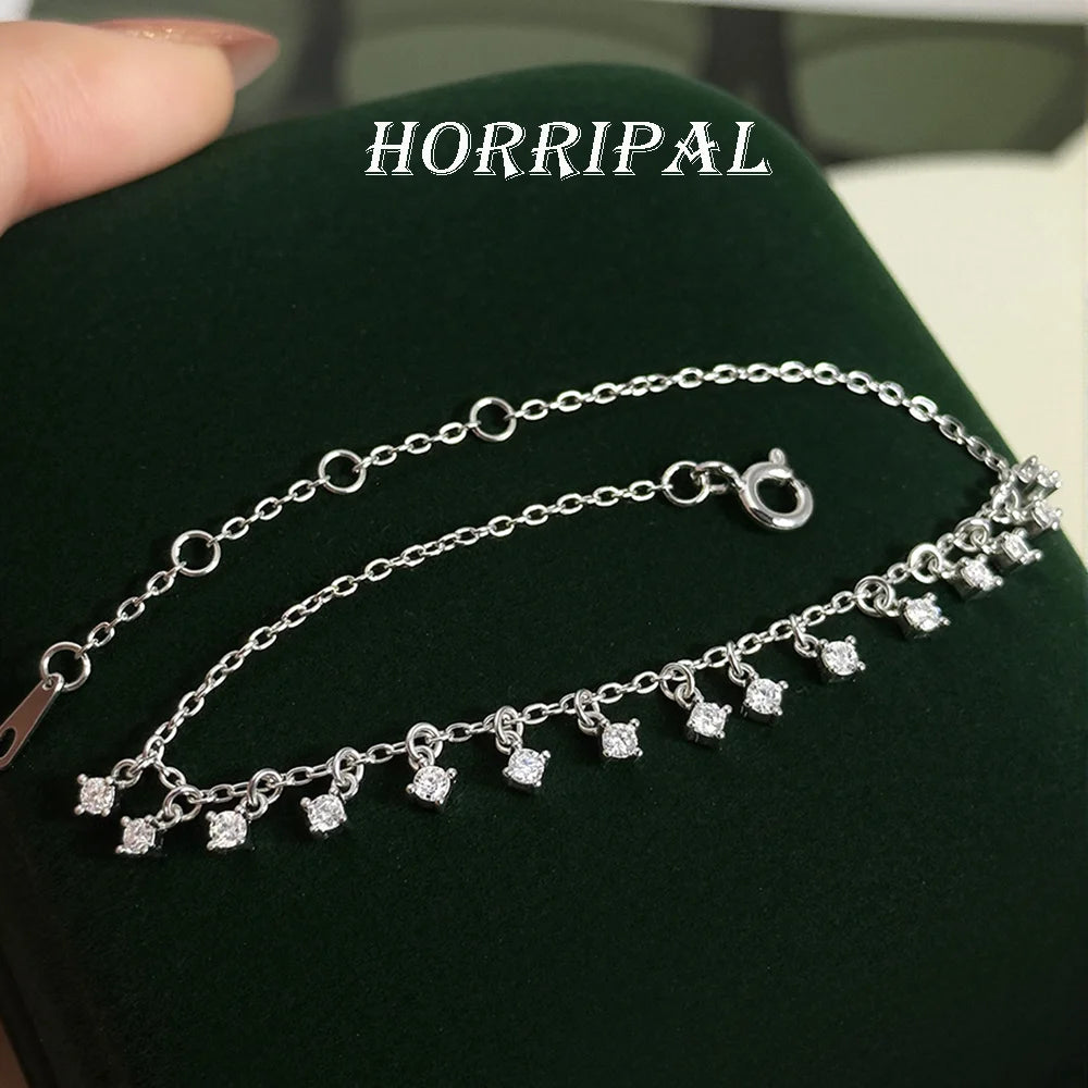 HORRIPAL D VVS1 Moissanite Tennis Bracelets For Women 925 sterling Silver GRA High quality Party Hot Seller Fashion Jewelry Gift