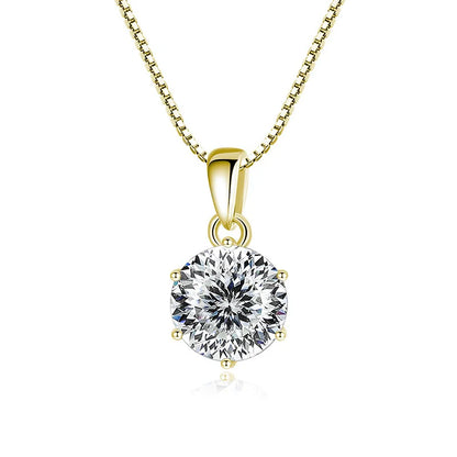 Butterflykiss 1 CT Real Moissanite Pendant Necklace For Women Top Quality 925 Sterling Silver Wedding Party Bridal Fine Jewelry
