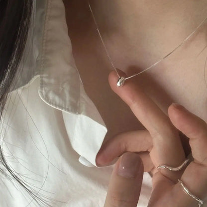 New 925 Sterling Silver Bead Necklace Simple Personality Charm Geometric Pendant Choker Birthday Gift Women's Fine Jewelry