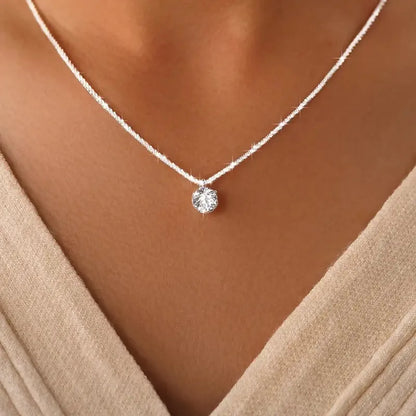 Luxury Moissanite Diamond White Pendant Necklace for Women 925 Sterling Silver High Quality Fine Jewelry