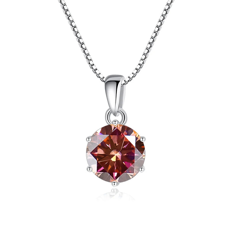 Butterflykiss 1 CT Real Moissanite Pendant Necklace For Women Top Quality 925 Sterling Silver Wedding Party Bridal Fine Jewelry