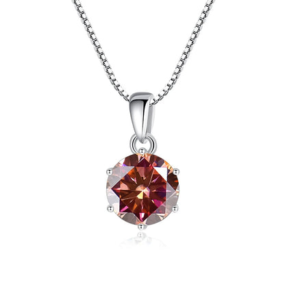 Butterflykiss 1 CT Real Moissanite Pendant Necklace For Women Top Quality 925 Sterling Silver Wedding Party Bridal Fine Jewelry