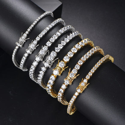 100% S925 Sterling Silver 2-6mm Real Moissanite Tennis Bracelet for Women Wedding Jewelry Christmas Exquisite Gift