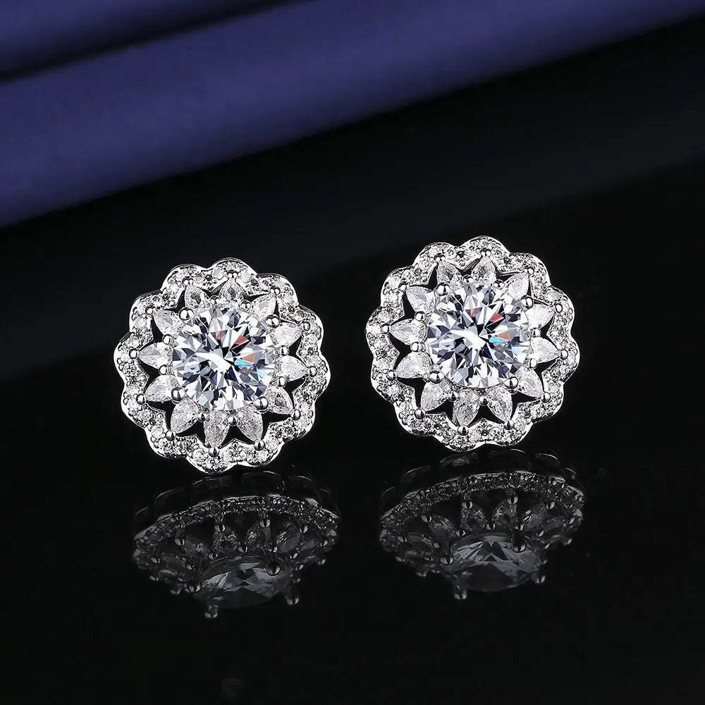 Valuable Lab Diamond Jewelry Set 925 Sterling Silver Party Wedding Rings Earrings Necklace for Women Moissanite Bridal Jewelry