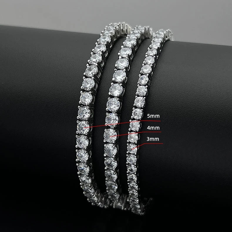 100% S925 Sterling Silver 2-6mm Real Moissanite Tennis Bracelet for Women Wedding Jewelry Christmas Exquisite Gift