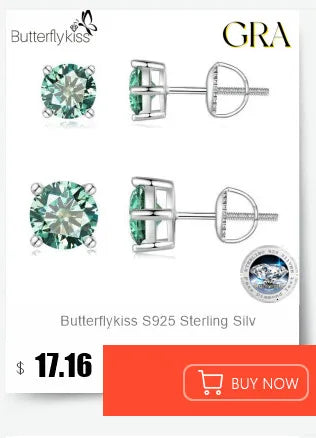 Butterflykiss 1 CT Real Moissanite Pendant Necklace For Women Top Quality 925 Sterling Silver Wedding Party Bridal Fine Jewelry