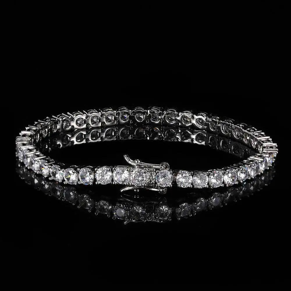 100% S925 Sterling Silver 2-6mm Real Moissanite Tennis Bracelet for Women Wedding Jewelry Christmas Exquisite Gift