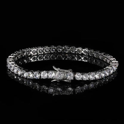 100% S925 Sterling Silver 2-6mm Real Moissanite Tennis Bracelet for Women Wedding Jewelry Christmas Exquisite Gift
