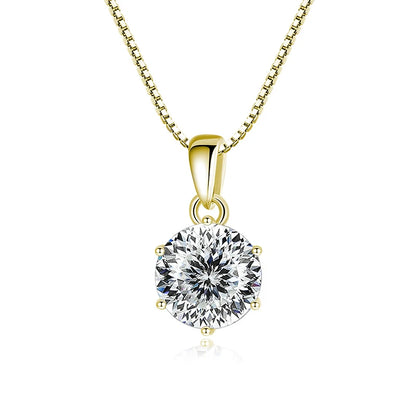 Butterflykiss 1 CT Real Moissanite Pendant Necklace For Women Top Quality 925 Sterling Silver Wedding Party Bridal Fine Jewelry