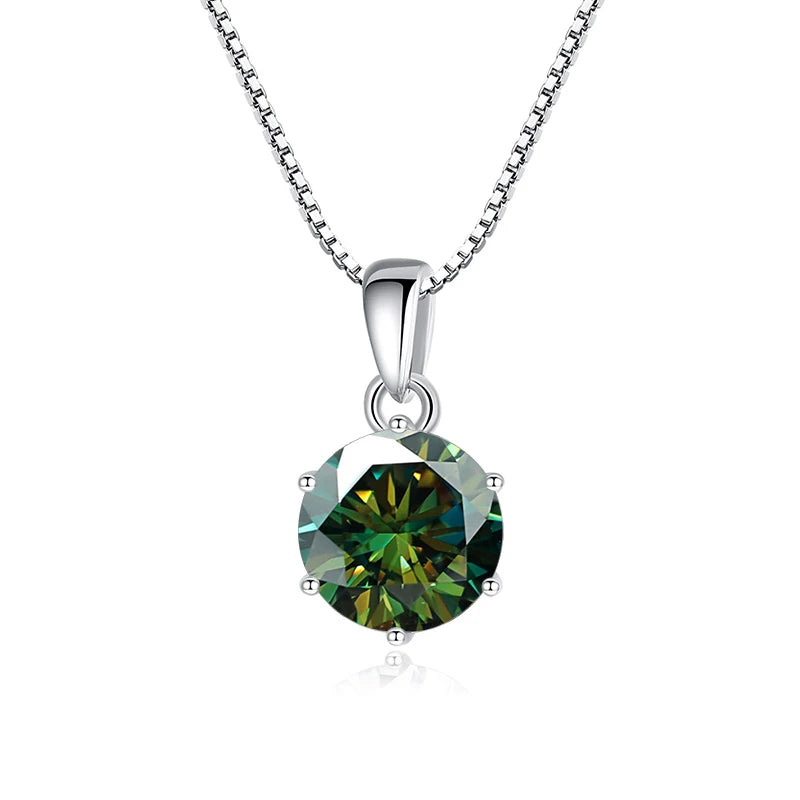 Butterflykiss 1 CT Real Moissanite Pendant Necklace For Women Top Quality 925 Sterling Silver Wedding Party Bridal Fine Jewelry