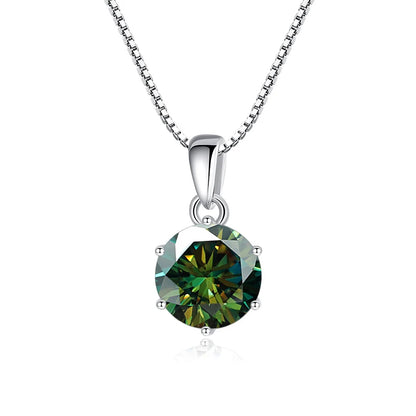 Butterflykiss 1 CT Real Moissanite Pendant Necklace For Women Top Quality 925 Sterling Silver Wedding Party Bridal Fine Jewelry