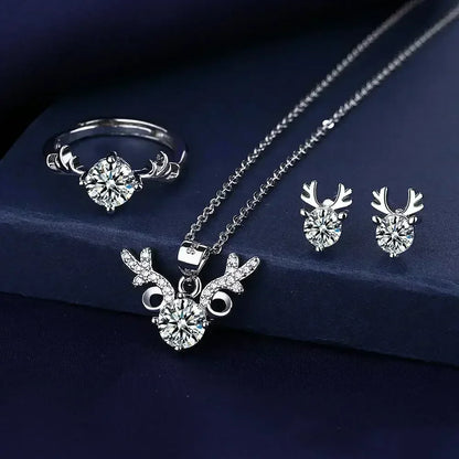 Valuable Lab Diamond Jewelry Set 925 Sterling Silver Party Wedding Rings Earrings Necklace for Women Moissanite Bridal Jewelry