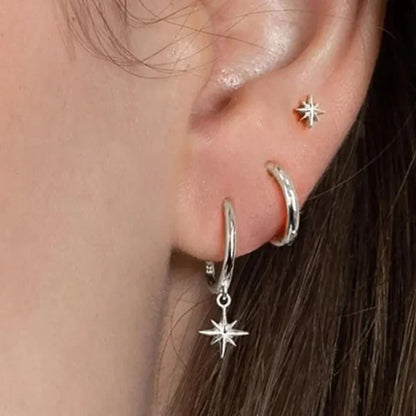 3 Piece Fashion Star Drop Earrings Set
