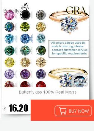 Butterflykiss 1 CT Real Moissanite Pendant Necklace For Women Top Quality 925 Sterling Silver Wedding Party Bridal Fine Jewelry