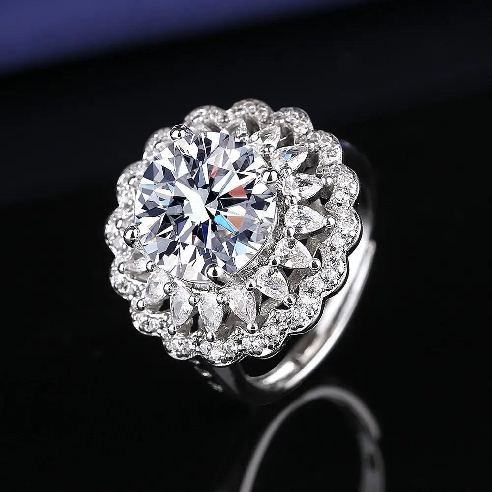 Valuable Lab Diamond Jewelry Set 925 Sterling Silver Party Wedding Rings Earrings Necklace for Women Moissanite Bridal Jewelry