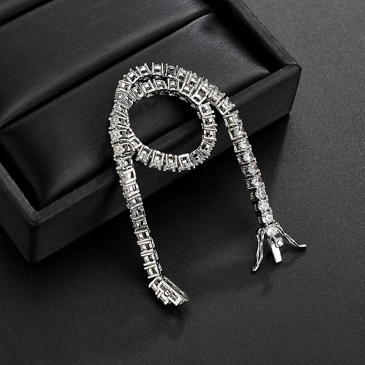 100% S925 Sterling Silver 2-6mm Real Moissanite Tennis Bracelet for Women Wedding Jewelry Christmas Exquisite Gift