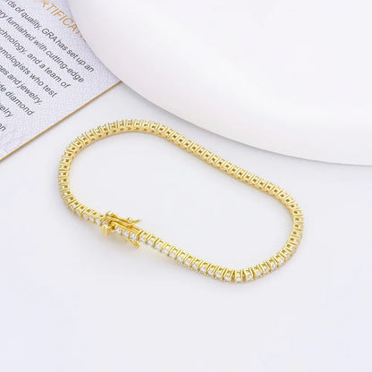 100% S925 Sterling Silver 2-6mm Real Moissanite Tennis Bracelet for Women Wedding Jewelry Christmas Exquisite Gift