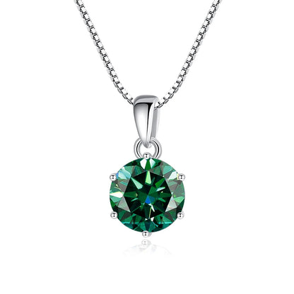 Butterflykiss 1 CT Real Moissanite Pendant Necklace For Women Top Quality 925 Sterling Silver Wedding Party Bridal Fine Jewelry