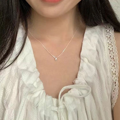 New 925 Sterling Silver Bead Necklace Simple Personality Charm Geometric Pendant Choker Birthday Gift Women's Fine Jewelry