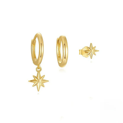 3 Piece Fashion Star Drop Earrings Set