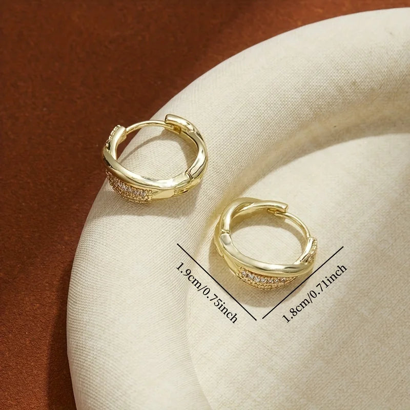 Twisted Zircon Hoop Earrings