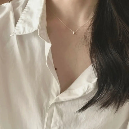 New 925 Sterling Silver Bead Necklace Simple Personality Charm Geometric Pendant Choker Birthday Gift Women's Fine Jewelry