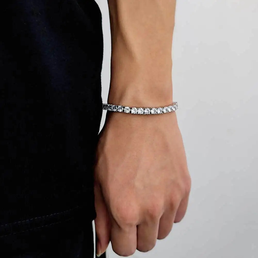 100% S925 Sterling Silver 2-6mm Real Moissanite Tennis Bracelet for Women Wedding Jewelry Christmas Exquisite Gift