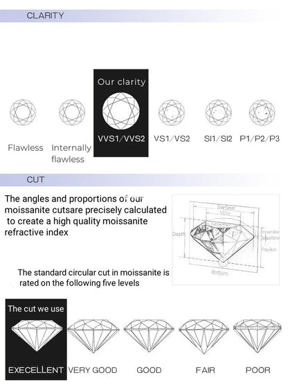Butterflykiss 1 CT Real Moissanite Pendant Necklace For Women Top Quality 925 Sterling Silver Wedding Party Bridal Fine Jewelry