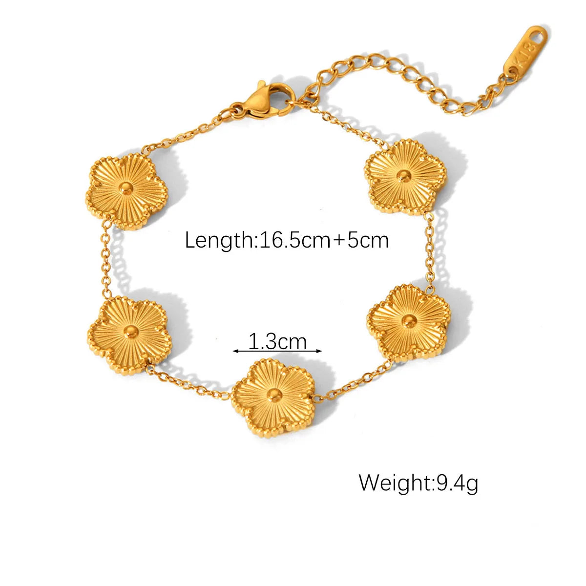 Luxury Laser 5 Clover Flower Charm Bracelet for Women Girl Trend Chain Wristlet Bangle Stainless Steel Brand Jewelry Party Gift