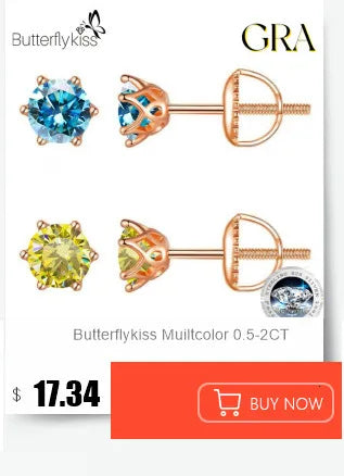 Butterflykiss 1 CT Real Moissanite Pendant Necklace For Women Top Quality 925 Sterling Silver Wedding Party Bridal Fine Jewelry