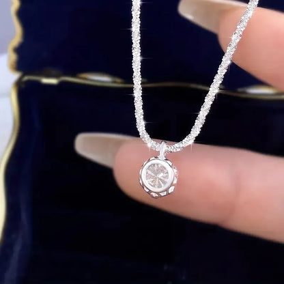 Luxury Moissanite Diamond White Pendant Necklace for Women 925 Sterling Silver High Quality Fine Jewelry