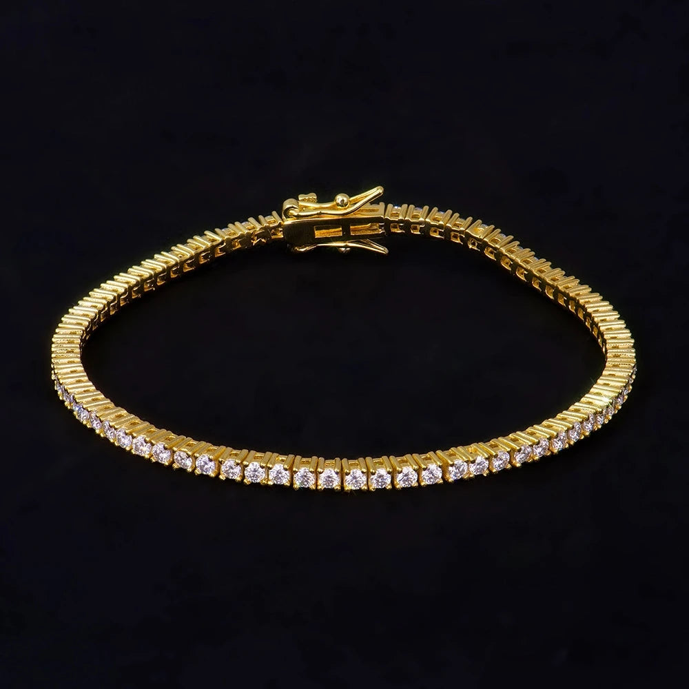100% S925 Sterling Silver 2-6mm Real Moissanite Tennis Bracelet for Women Wedding Jewelry Christmas Exquisite Gift