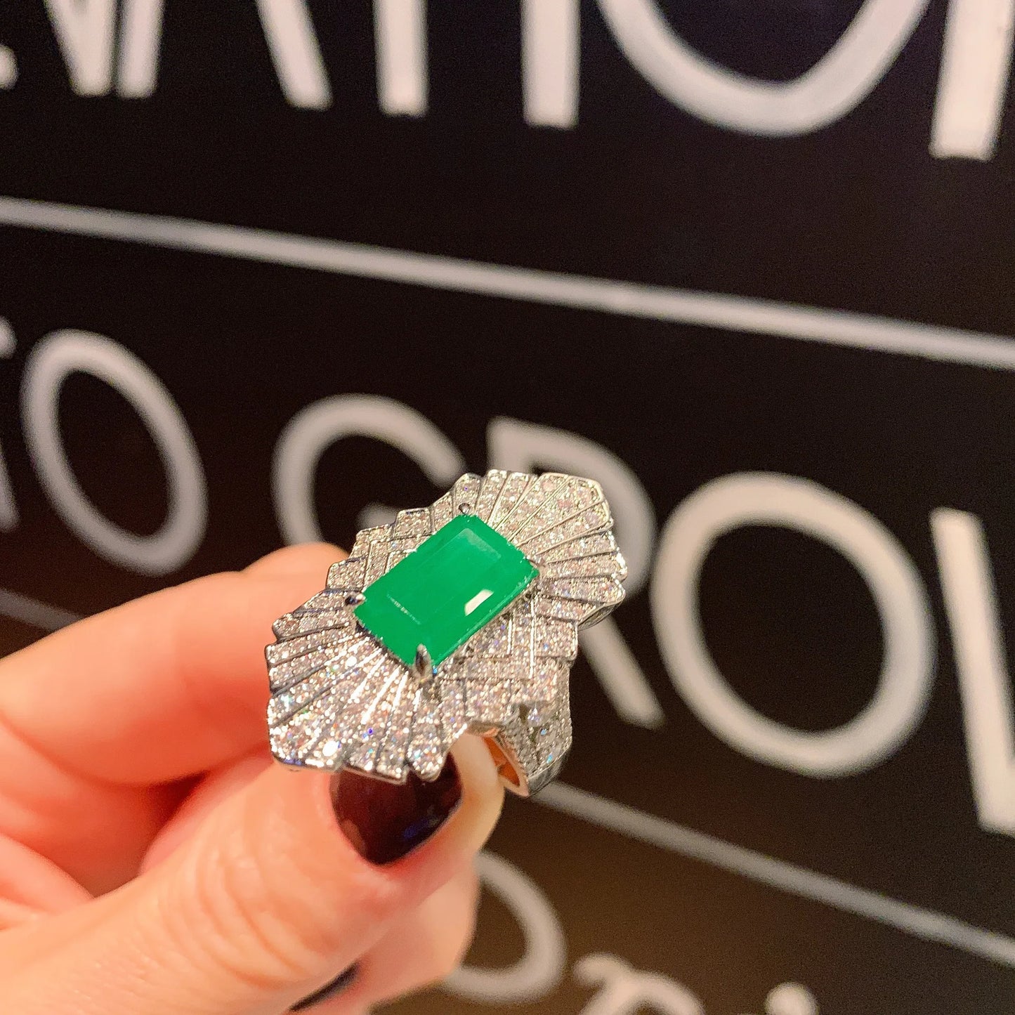 Fashion 925 Sterling Silver 8*12mm Emerald Green Gemstone High Carbon Diamond Pendant Necklace Ring Set Women Jewelry Gift