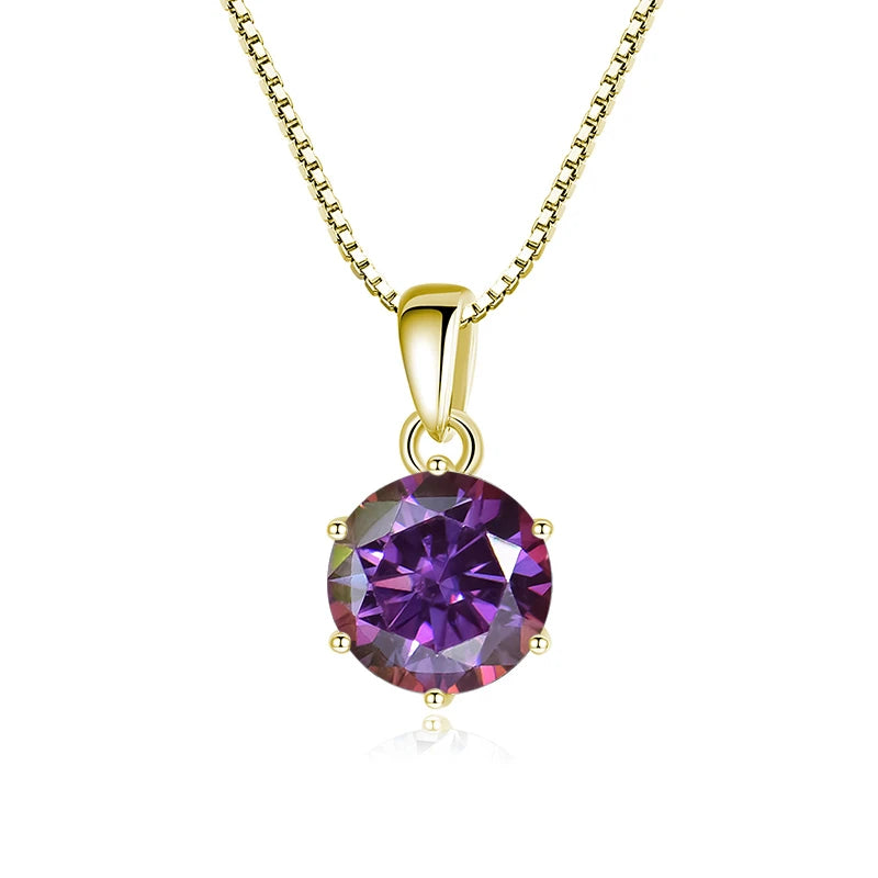 Butterflykiss 1 CT Real Moissanite Pendant Necklace For Women Top Quality 925 Sterling Silver Wedding Party Bridal Fine Jewelry