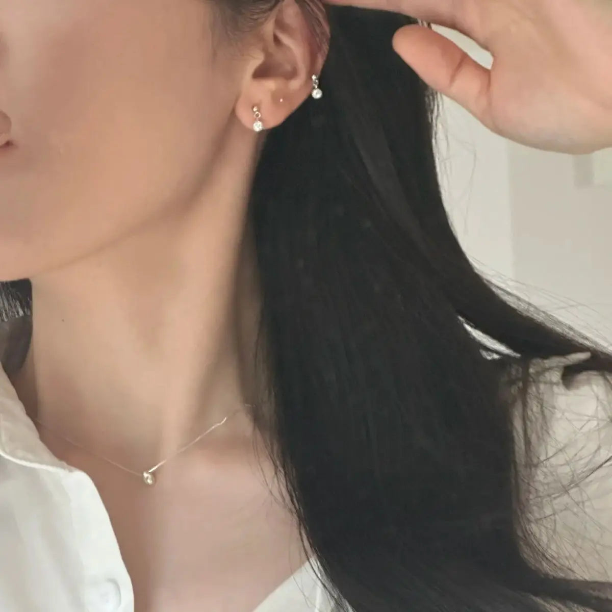 New 925 Sterling Silver Bead Necklace Simple Personality Charm Geometric Pendant Choker Birthday Gift Women's Fine Jewelry