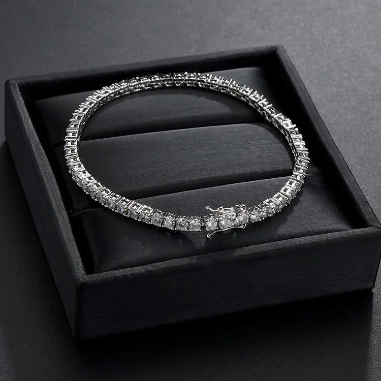 100% S925 Sterling Silver 2-6mm Real Moissanite Tennis Bracelet for Women Wedding Jewelry Christmas Exquisite Gift