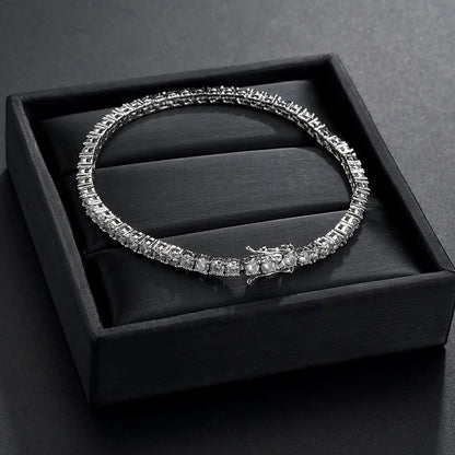 100% S925 Sterling Silver 2-6mm Real Moissanite Tennis Bracelet for Women Wedding Jewelry Christmas Exquisite Gift