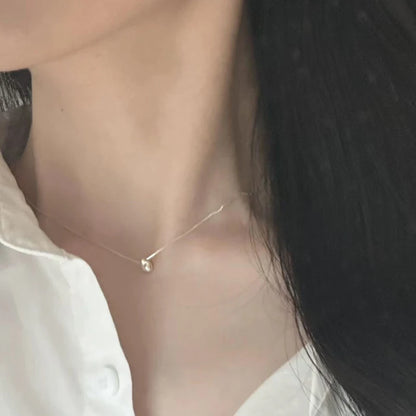 New 925 Sterling Silver Bead Necklace Simple Personality Charm Geometric Pendant Choker Birthday Gift Women's Fine Jewelry
