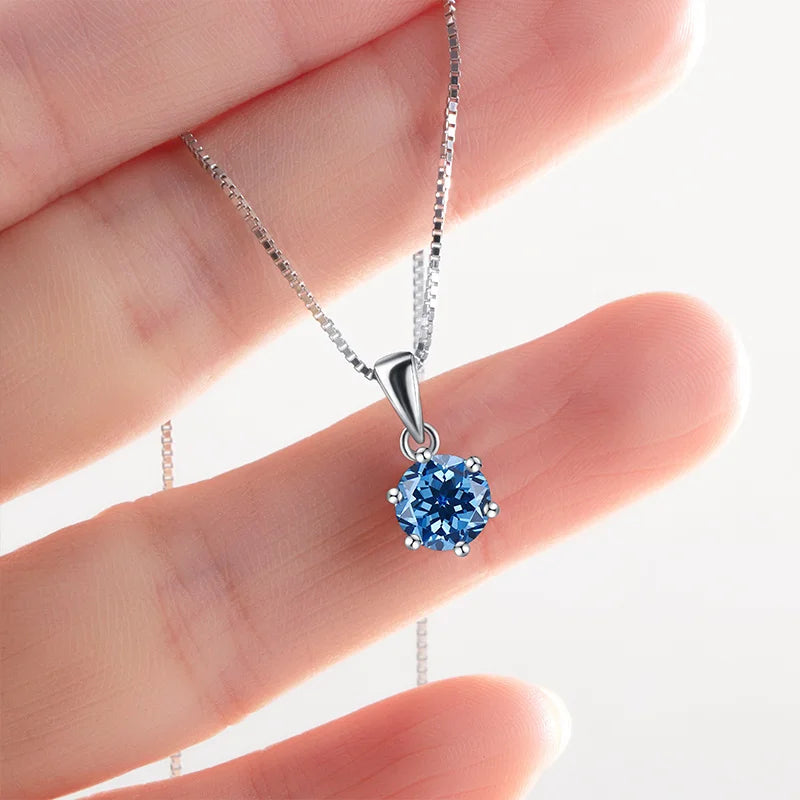 Butterflykiss 1 CT Real Moissanite Pendant Necklace For Women Top Quality 925 Sterling Silver Wedding Party Bridal Fine Jewelry