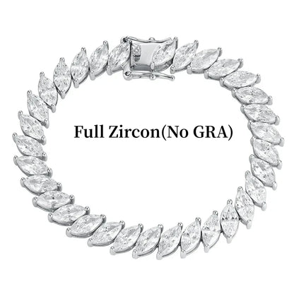 0.5CT Marquise Cut Moissanite Tennis Bracelet For Women 925 Sterling Silver Party Hand Chain Lab Diamond 18K Plated Gift Jewelry